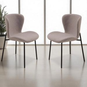 Padded chair in living room fabric Gray ABRAM 2 chairs