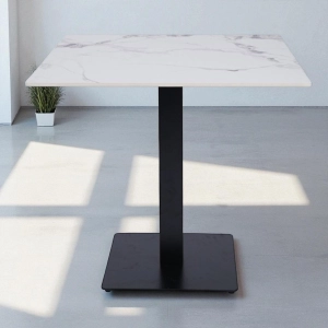 Tavolo bar pub ristorante quadrato 80x80 cm Top per esterno effetto Marmo venato H 75