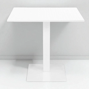 Tavolo bar ristorante 80x80 cm base bianca piano laminato Bianco frassino H 75