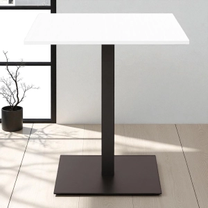 Tavolo bar ristorante pub quadrato 60x60 cm con piano laminato Bianco frassino H 107