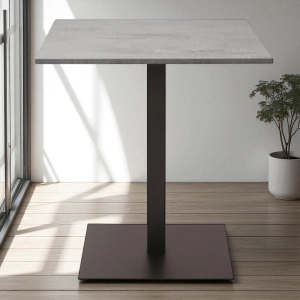 Tavolo bar ristorante pub quadrato 60x60 cm con piano laminato Cemento H 107