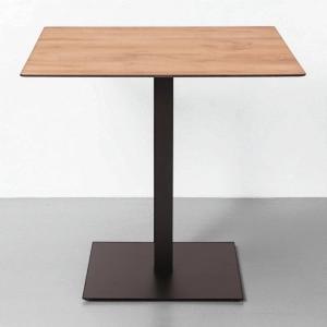 Tavolo quadrato da bar pub ristorante per esterno 80x80 cm piano in HPL Rovere Nodato H 106