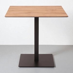 Tavolo quadrato da bar pub ristorante per esterno 80x80 cm piano in HPL Rovere Nodato H 74