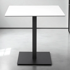Tavolo quadrato da bar pub ristorante per esterno 80x80 cm piano in HPL Bianco H 74