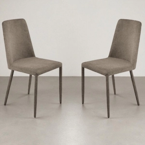 Padded chair in Brown fabric ETTORE 2 chairs