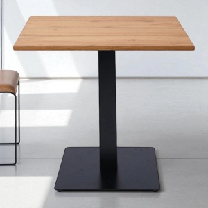 Tavolo da bar ristorante quadrato 80x80 cm con piano laminato Rovere Nodato H 75