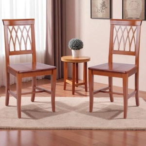 Küchenstühle aus Kirschholz mit massiver Sitzfläche, 2 Stück – TRECCIA