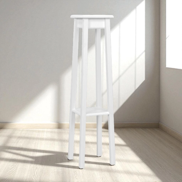 Colonna arredo portavaso in legno BIG H110 Laccato Bianco