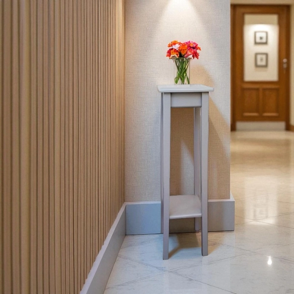 Colonna in legno arredo portavaso SMALL H77 Laccato Tortora