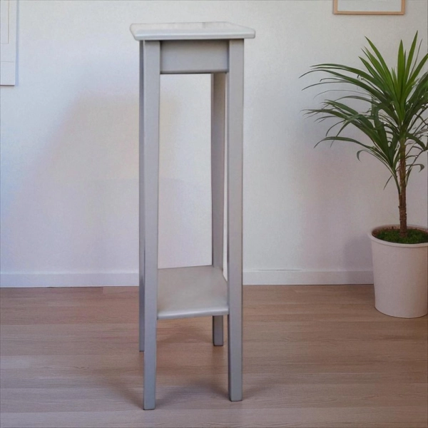 Colonna in legno arredo portavaso SMALL H77 Laccato Tortora