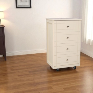 Giada chest of drawers cart with ceramic tile top ivory