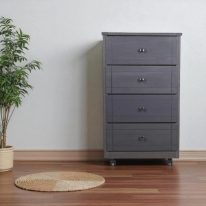 Giada chest of drawers cart with ceramic tile top grey
