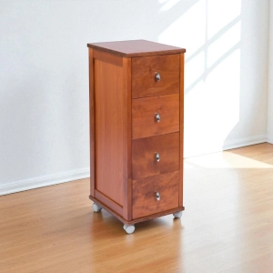 Carrello cassettiera POKERINO in legno a 4 cassetti CILIEGIO