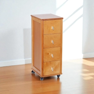 Carrello cassettiera POKERINO in legno a 4 cassetti ROVERE