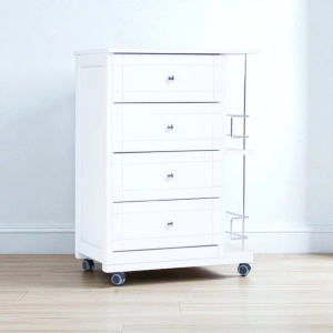 GIADA kitchen trolley with 4 drawers and bottle holder White