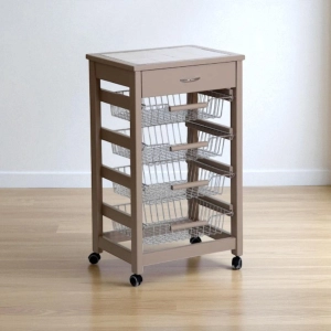 VESUVIO fruit bowl cart without base,taupe lacquered