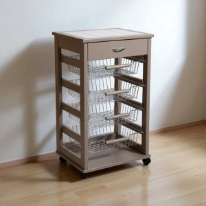 Carrello Cucina Portafrutta con Cassetto Portaoggetti TORTORA