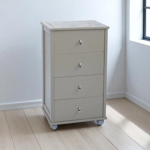 POKER kitchen trolley with drawers and ceramic top in Tortora