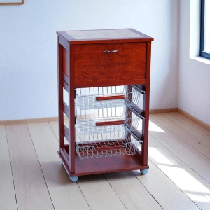 Carrello cucina portafrutta con portapane CILIEGIO