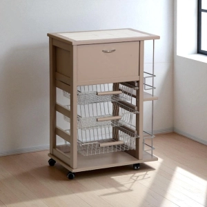 Carrello portafrutta portapane e bottigliera LACCATO TORTORA