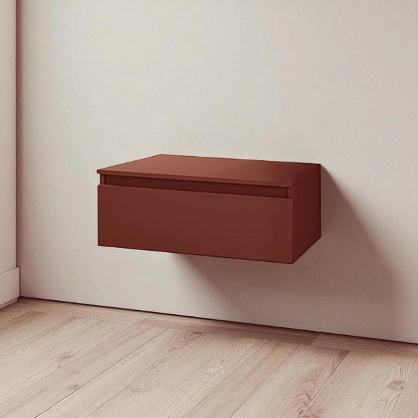 Cajón de baño suspendido 100 cm NILYA en tablero melamínico – Óxido Mate