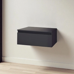 NILYA 80 cm suspended bathroom drawer in melamine-faced chipboard – Matte Graphite