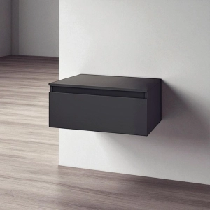 NILYA 60 cm suspended bathroom drawer in melamine-faced chipboard Matte Graphite