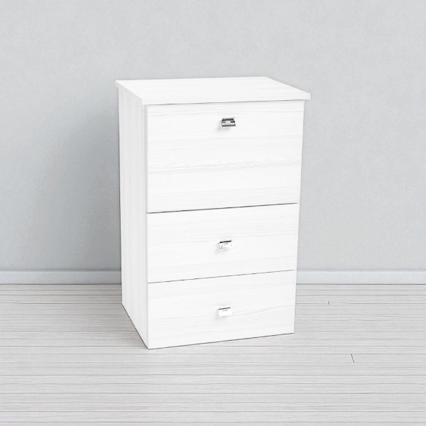Mueble tabla de planchar retráctil de madera Blanco 55x85h cm con 1 puerta y 2 cajones