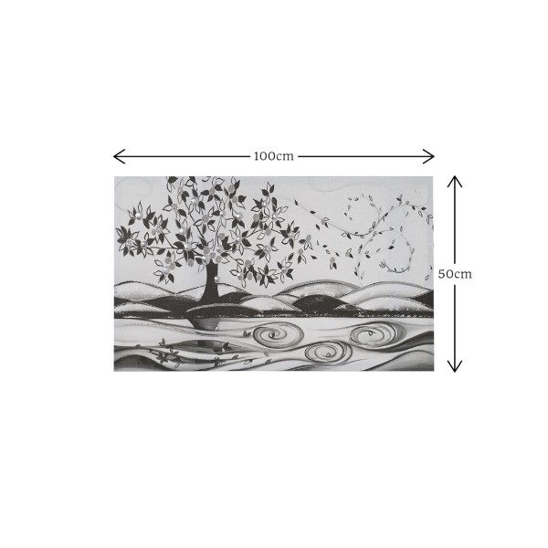 Peinture sur toile 50x100 cm Thème Arbre de Vie avec détails en relief
