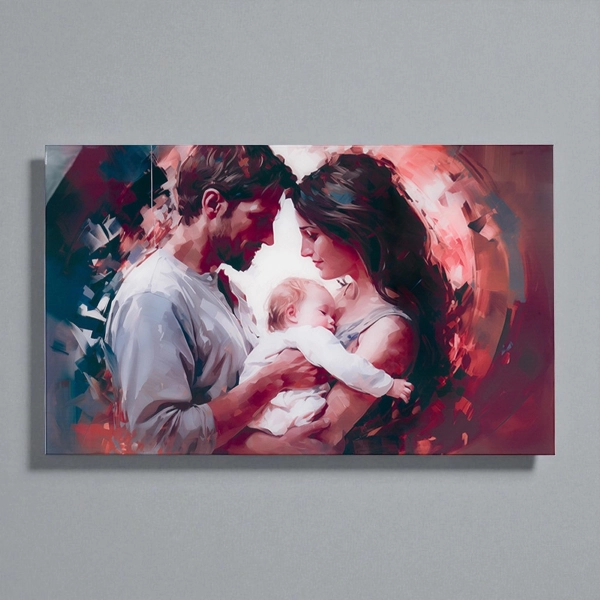 Cuadro moderno de cristal templado 100x60 cm - Familia
