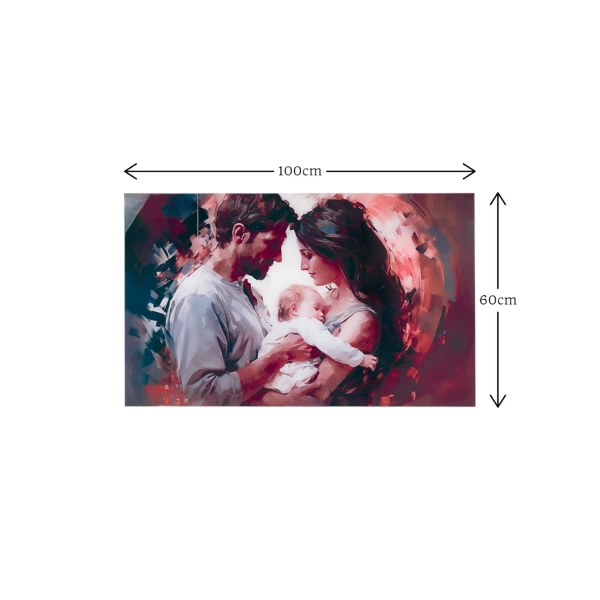 Cuadro moderno de cristal templado 100x60 cm - Familia