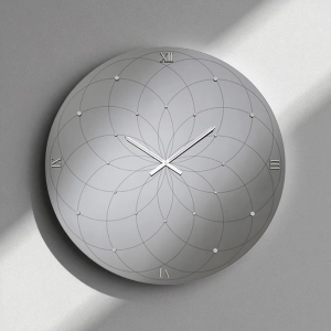 Sehen Sie sich den KYLE Rotondo D60 cm in Kristallrauch und Numeri Argento an