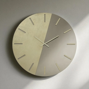 Runde MACK-Wanduhr D60 cm, zweifarbig in Bronze und Gold