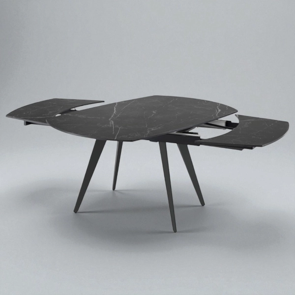Mesa extensible Almor 130-190x80 cm tapa mármol negro