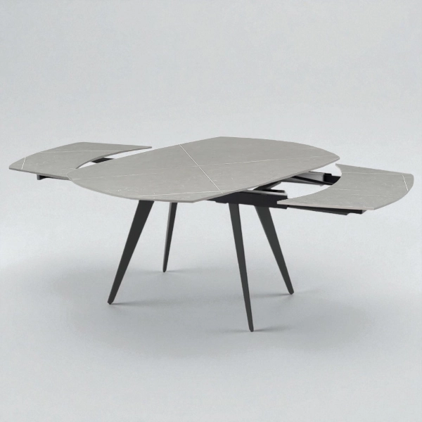 Mesa Almor 130-190x80 extensible tapa mármol gris