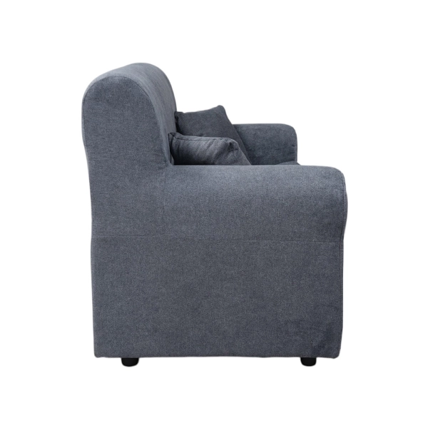 Sofá de 2 plazas de 127 cm en tela con cojines, color gris.
