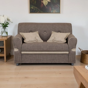 Sofá de 2 plazas MERIS L124 cm en tela - Marrón