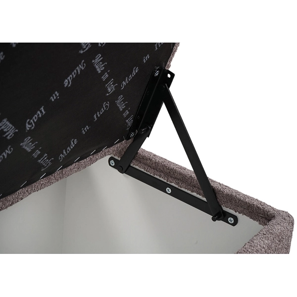Banc de rangement Cloud L 123 cm en tissu bouclé gris