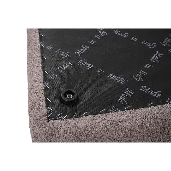 Banc de rangement Cloud L 123 cm en tissu bouclé gris