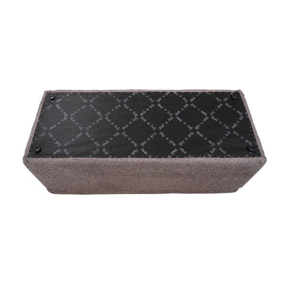 Banc de rangement Cloud L 123 cm en tissu bouclé gris