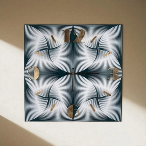 OTTIC Quadratische Wanduhr 65x65 cm Glas - Schwarz und Weiß