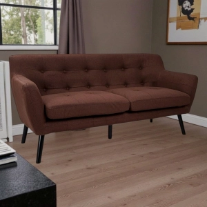 Ellen 3-Seater Sofa, 175 cm Wide, in Brown Upholstered Fabric