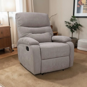 Poltrona Relax Manuale L80 cm in Tessuto Tortora SOAVE