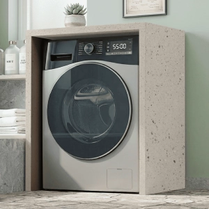 Open wooden washing machine cover cabinet 79x91 cm Stone