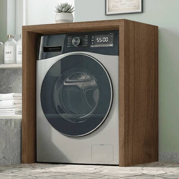 Meuble ouvert pour lave-linge en bois 79x91 cm Noyer
