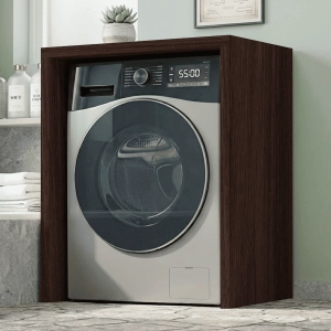 Open wooden washing machine cover 79x91 cm Olmo Caffè