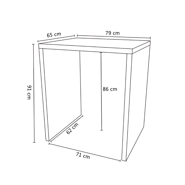 Meuble ouvert pour lave-linge en bois 79x91 cm Noyer