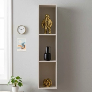 Nidor reversible wall unit 25x123h cm with 3 compartments in Grey Wood