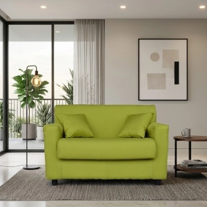 Green 2 seater sofa - removable fabric 124 cm BOLOGNA