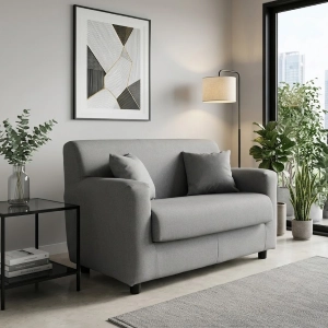 2 seater sofa Gray - removable fabric 124 cm BOLOGNA